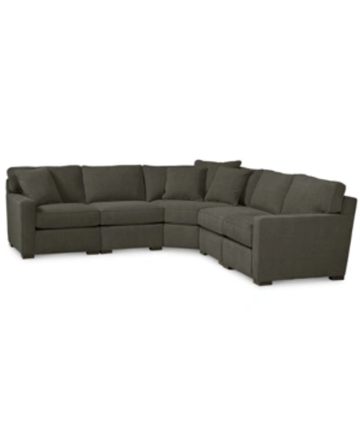Furniture Radley Fabric 5-piece Sectional Sofa, Created For Macy's In Heavenly Mocha Grey