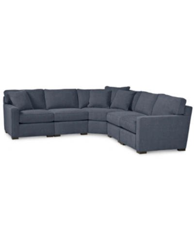 Furniture Radley Fabric 5-piece Sectional Sofa, Created For Macy's In Heavenly Naval Blue