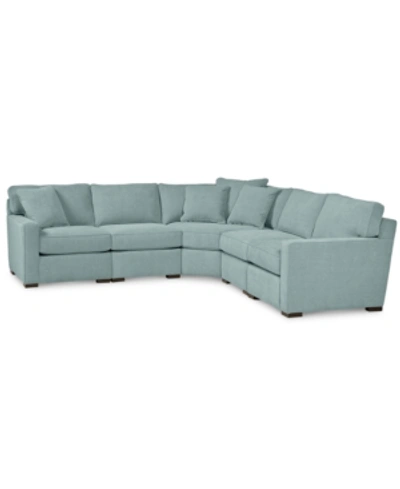 Furniture Radley Fabric 5-piece Sectional Sofa, Created For Macy's In Heavenly Robinsegg Blue