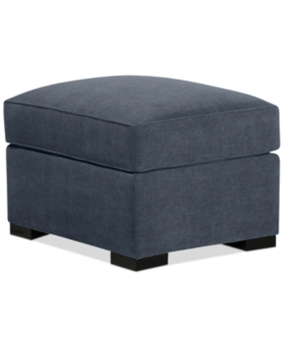 Furniture Radley 32" Fabric Ottoman, Created For Macy's In Heavenly Naval Blue
