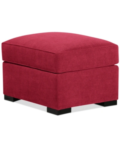 Furniture Radley 32" Fabric Ottoman, Created For Macy's In Heavenly Mulberry Red