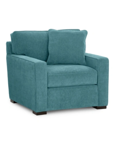 Furniture Radley 38" Fabric Armchair, Created For Macy's In Heavenly Sapphire Blue