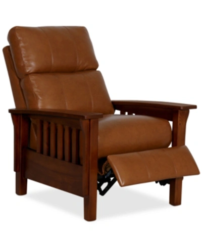 Furniture Harrison Leather Pushback Recliner In Nutmeg