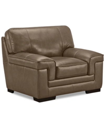 Furniture Myars 47" Leather Chair, Created For Macy's In Wheat