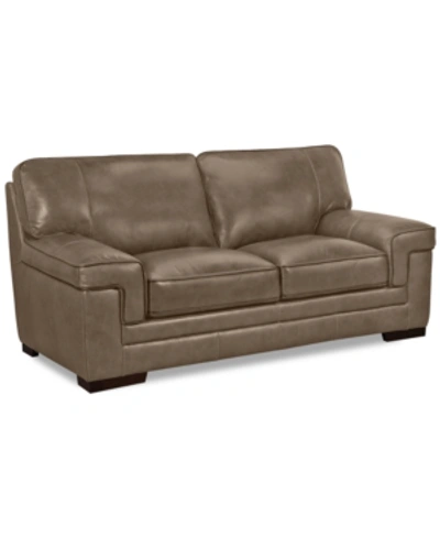 Furniture Myars 69" Leather Loveseat, Created For Macy's In Wheat