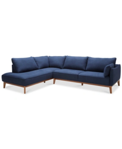 Furniture Jollene 113" 2-pc. Fabric Sectional, Created For Macy's In Midnight Blue