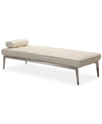 Furniture Myia Tufted Leather Daybed, Created For Macy's In Ivory
