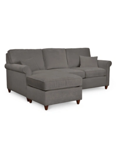 Furniture Lidia 82" Fabric 2-pc. Reversible Chaise Sectional Sofa With Storage Ottoman, Created For Macy's In Gypsy Vintage Gray