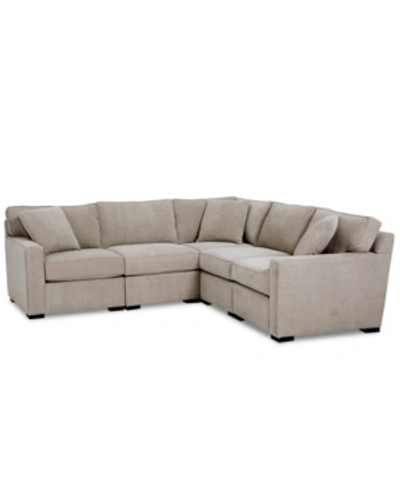Furniture Radley Fabric 5-pc. Sectional Sofa With Corner Piece, Created For Macy's In Heavenly Chrome Beige