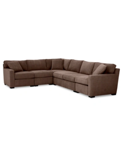 Furniture Radley 5-pc. Fabric Sectional Sofa, Created For Macy's In Heavenly Java Brown