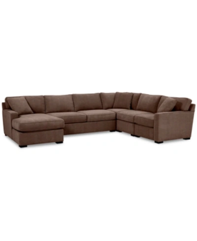 Furniture Radley 5-pc. Fabric Chaise Sectional Sofa With Corner Piece, Created For Macy's In Heavenly Java Brown