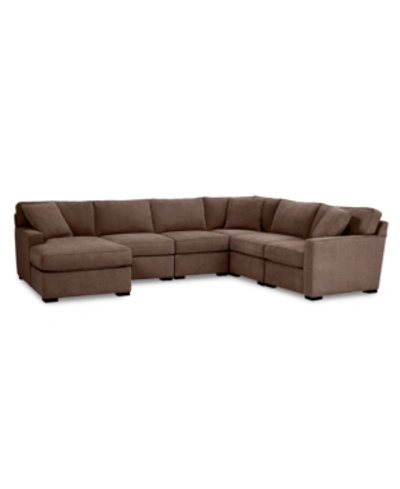 Furniture Radley Fabric 6-pc. Chaise Sectional With Corner, Created For Macy's In Heavenly Java Brown