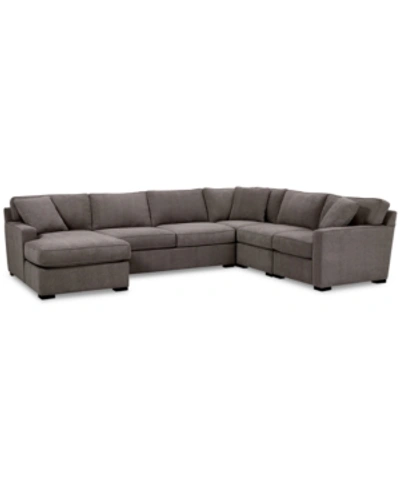 Furniture Radley 5-pc. Fabric Chaise Sectional Sofa With Corner Piece, Created For Macy's In Heavenly Mocha Grey