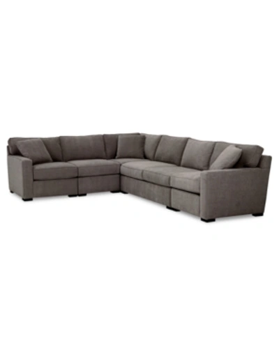 Furniture Radley 5-pc. Fabric Sectional Sofa, Created For Macy's In Heavenly Mocha Grey