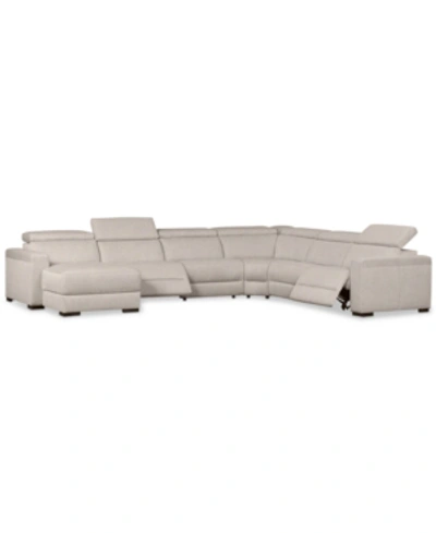 Furniture Nevio 157" 6-pc. Fabric Sectional Sofa With Chaise, Created For Macy's In Mika Beige
