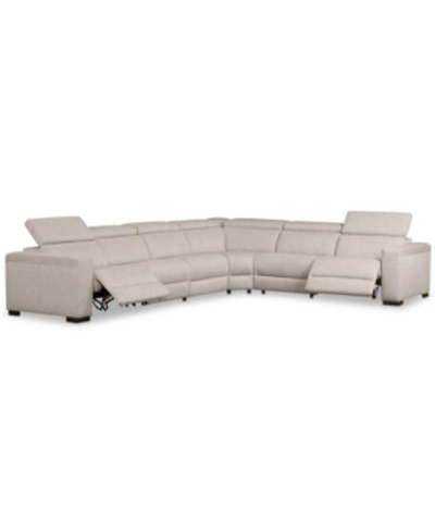 Furniture Nevio 157" 6-pc. Fabric "l" Shaped Sectional Sofa, Created For Macy's In Mika Beige