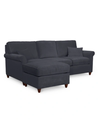Furniture Lidia 82" Fabric 2-pc. Reversible Chaise Sectional Sofa With Storage Ottoman In Gypsy Graphite Gray