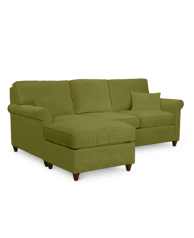 Furniture Lidia 82" Fabric 2-pc. Reversible Chaise Sectional Sofa With Storage Ottoman In Gypsy Sage Green
