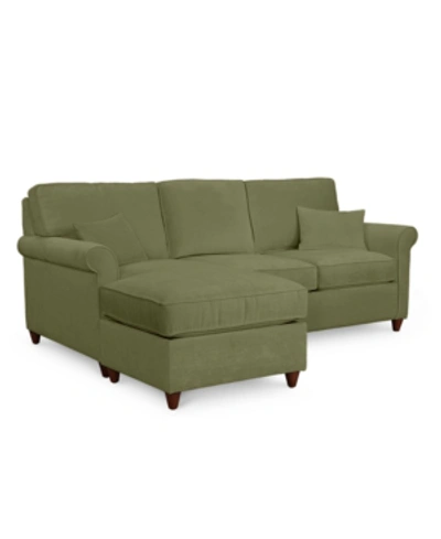 Furniture Lidia 82" Fabric 2-pc. Reversible Chaise Sectional Sofa With Storage Ottoman In Gypsy Safari Green