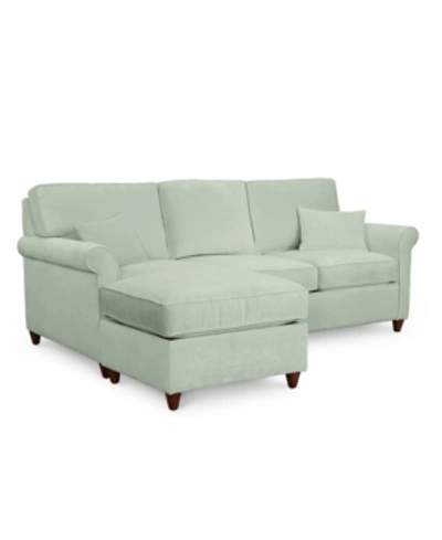 Furniture Lidia 82" Fabric 2-pc. Reversible Chaise Sectional Sofa With Storage Ottoman In Gypsy Sea Spray Blue