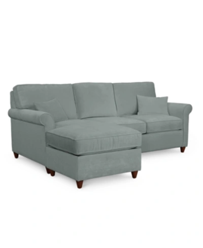 Furniture Lidia 82" Fabric 2-pc. Reversible Chaise Sectional Sofa With Storage Ottoman In Gypsy Smoked Pearl Gray