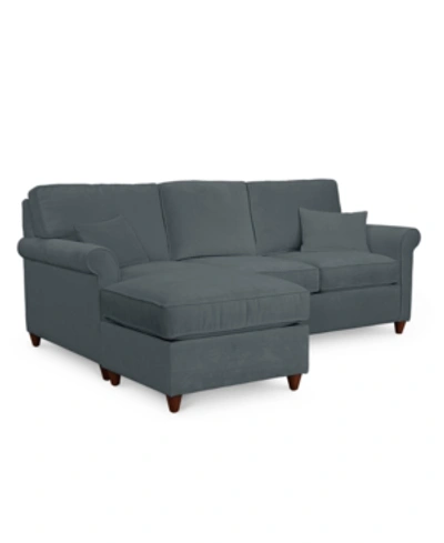 Furniture Lidia 82" Fabric 2-pc. Reversible Chaise Sectional Sofa With Storage Ottoman In Gypsy Slate Gray