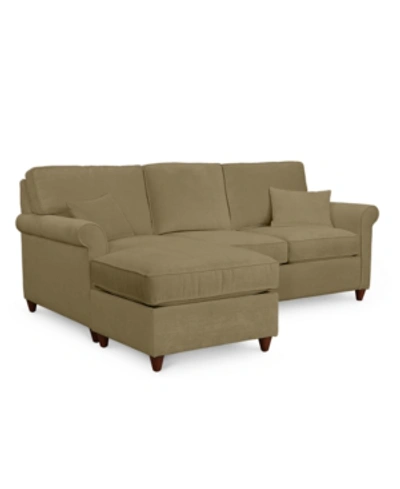 Furniture Lidia 82" Fabric 2-pc. Reversible Chaise Sectional Sofa With Storage Ottoman In Gypsy Taupe