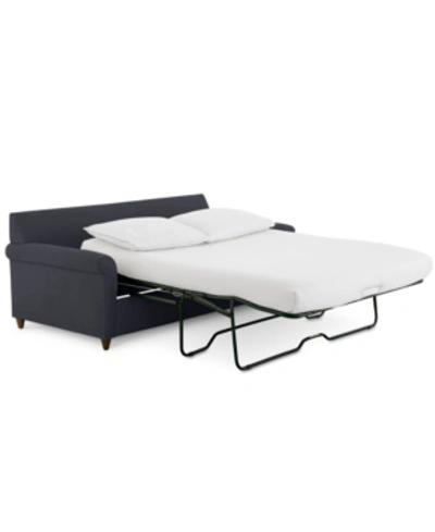 Furniture Lidia 82" Fabric 2-pc. Chaise Sectional Queen Sleeper Sofa With Storage Ottoman In Gypsy Graphite Gray