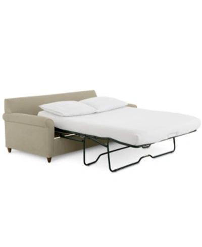 Furniture Lidia 82" Fabric 2-pc. Chaise Sectional Queen Sleeper Sofa With Storage Ottoman In Gypsy Platinum Gray