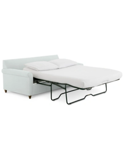 Furniture Lidia 82" Fabric 2-pc. Chaise Sectional Queen Sleeper Sofa With Storage Ottoman In Gypsy Vapor