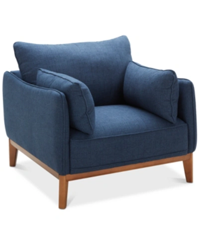 Furniture Jollene 39" Fabric Armchair, Created For Macy's In Midnight Blue
