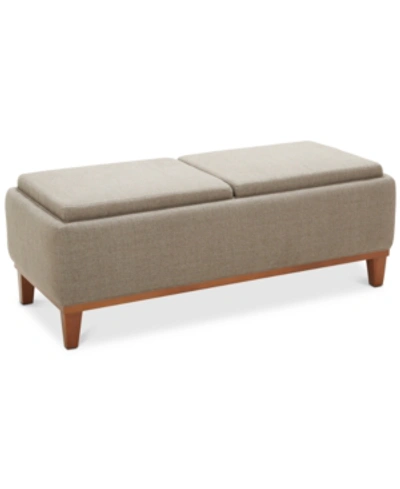 Furniture Jollene Fabric Storage Cocktail Ottoman, Created For Macy's In Slate Grey