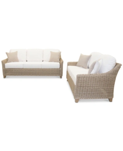 Furniture Willough Outdoor 2-pc. Set (1 Sofa & 1 Loveseat), Created For Macy's In Canvas Natural