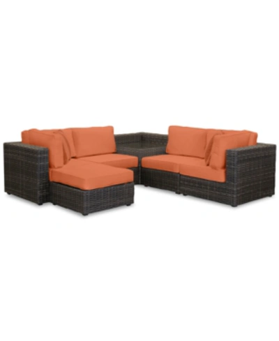 Furniture Viewport Outdoor 6-pc. Modular Seating Set (2 Corner Units, 2 Armless Units, 1 Corner Table And 1 Ot In Cast Coral