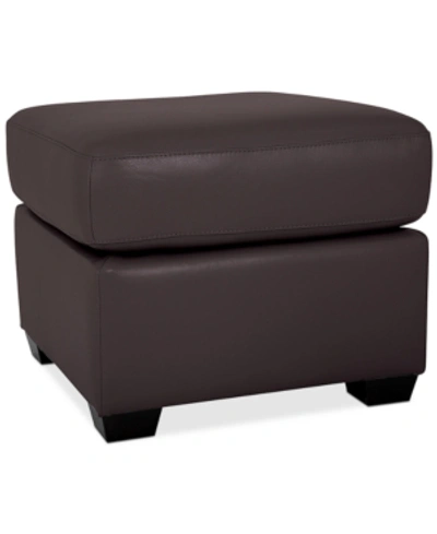 Furniture Orid Leather Ottoman, Created For Macy's In Cafe Brown