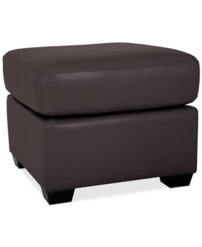 Furniture Orid Leather Ottoman, Created For Macy's In Wine (special Order)