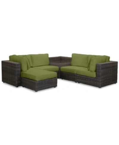 Furniture Viewport Outdoor 6-pc. Modular Seating Set (2 Corner Units, 2 Armless Units, 1 Corner Table And 1 Ot In Spectrum Cilantro