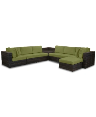 Furniture Viewport Outdoor 8-pc. Modular Seating Set (2 Corner Units, 4 Armless Units, 1 Corner Table And 1 Ot In Spectrum Cilantro