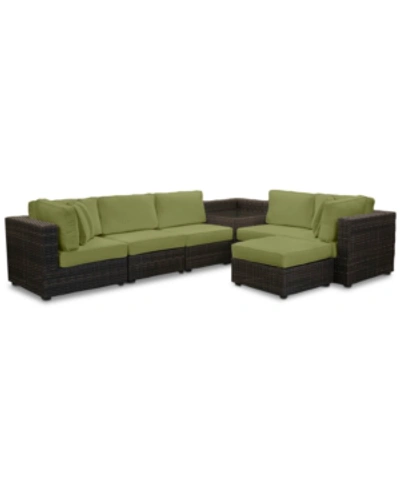 Furniture Viewport Outdoor 7-pc. Modular Seating Set (2 Corner Units, 3 Armless Units, 1 Corner Table And 1 Ot In Spectrum Cilantro