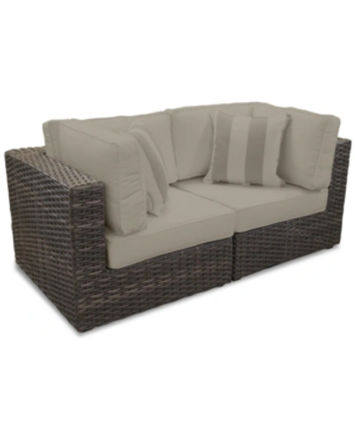 Furniture Closeout! Viewport Outdoor 2-pc. Modular Seating Set (2 Corner Units) With Sunbrella Cushions, Creat In Spectrum Dove