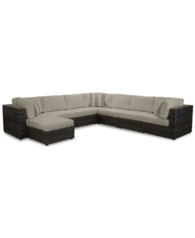 Furniture Closeout! Viewport Outdoor 8-pc. Modular Seating Set (3 Corner Units, 4 Armless Units And 1 Ottoman) In Spectrum Dove
