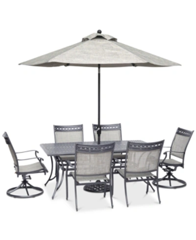 Furniture Vintage Ii Outdoor Cast Aluminum 7-pc. Dining Set (72" X 38" Table, 4 Sling Dining Chairs & 2 Sling In No Color