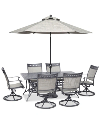Furniture Vintage Ii Outdoor Aluminum 7-pc. Dining Set (72" X 38" Dining Table & 6 Swivel Rockers), Created Fo In No Color