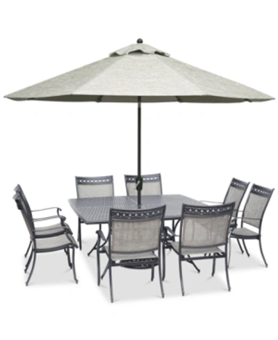 Furniture Vintage Ii Outdoor Cast Aluminum 9-pc. Dining Set (64" X 64" Table & 8 Sling Dining Chairs), Created In No Color