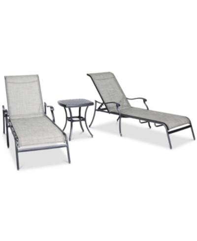 Furniture Vintage Ii Outdoor Cast Aluminum 3-pc. Chaise Set (2 Sling Chaise Lounges & 1 End Table), Created Fo In No Color