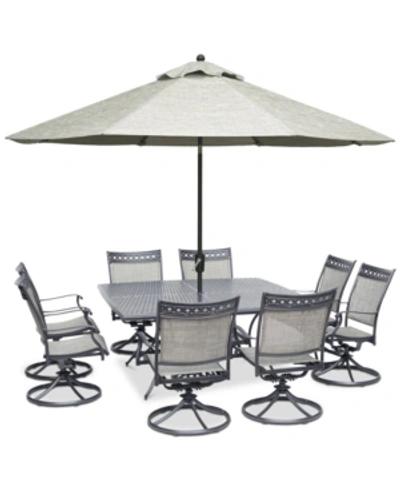 Furniture Vintage Ii Outdoor Aluminum 9-pc. Dining Set (64" Square Dining Table & 8 Swivel Rockers), Created F In No Color