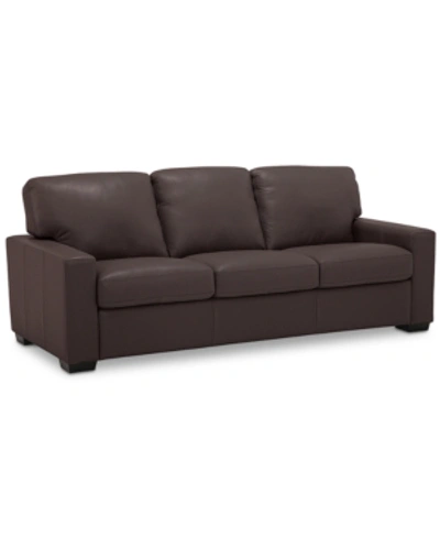 Furniture Ennia 82" Leather Sofa, Created For Macy's In Cafe Brown
