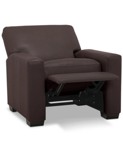 Furniture Ennia 36" Leather Pushback Recliner, Created For Macy's In Cafe Brown