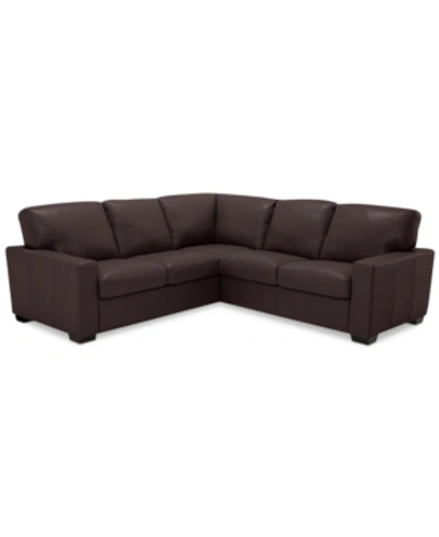 Furniture Ennia 2-pc. Leather Sectional Sofa, Created For Macy's In Cafe Brown
