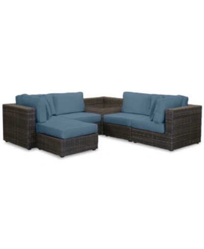 Furniture Viewport Outdoor 6-pc. Modular Seating Set (2 Corner Units, 2 Armless Units, 1 Corner Table And 1 Ot In Spectrum Denim